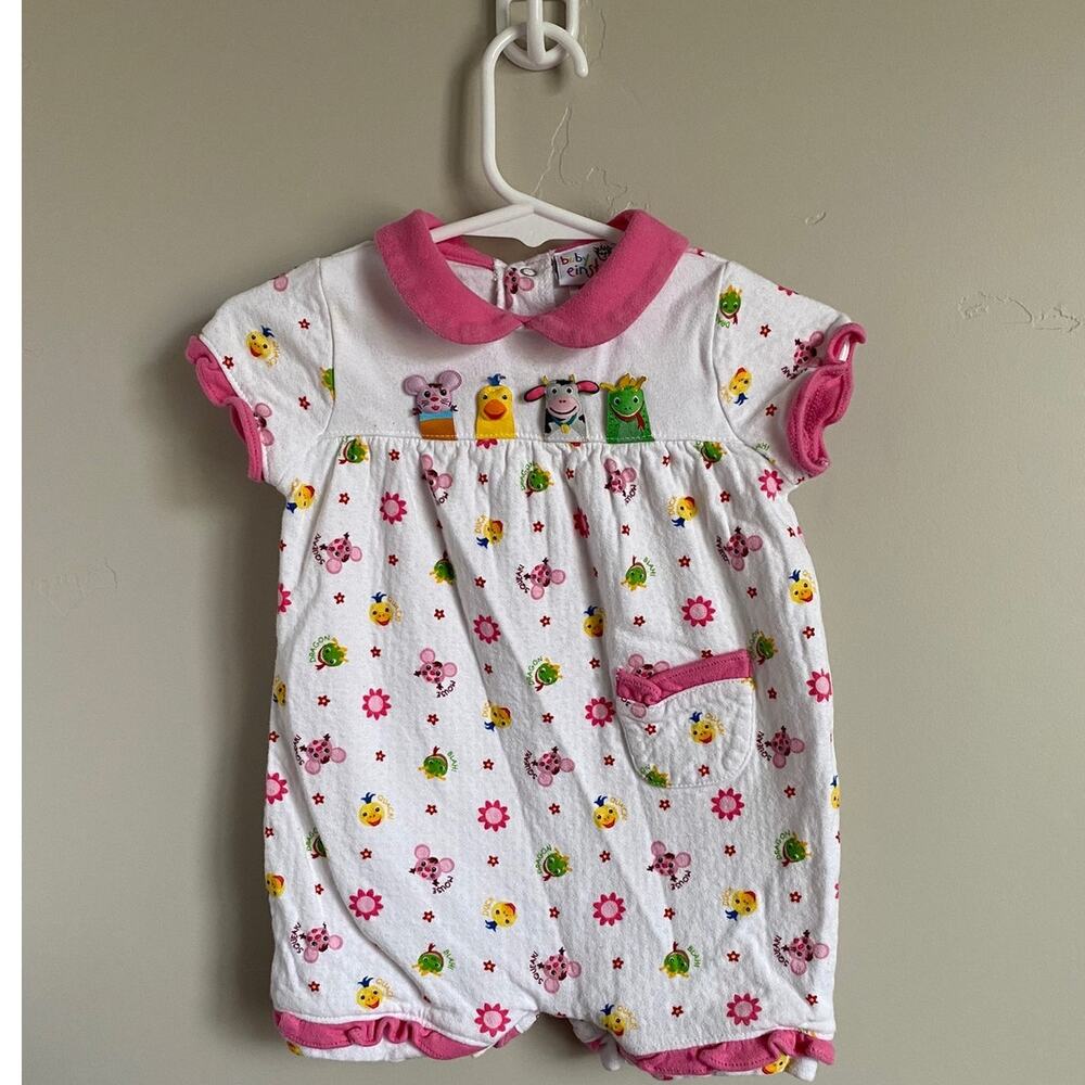 Baby Einstein 100% Cotton Animal with Names/Noises Romper- 6m